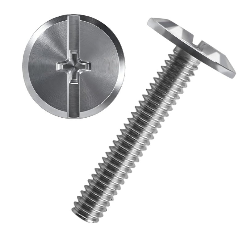 Screw Man Combo Sidewalk Bolts, 304 Stainless Steel, Hurricane Hardware, 1/4" X 1-1/2", Rust-Resistant Durable Truss Head Shutter Screws for Hurricane Shutters Panel Machinery, 100-Pack - Image 1